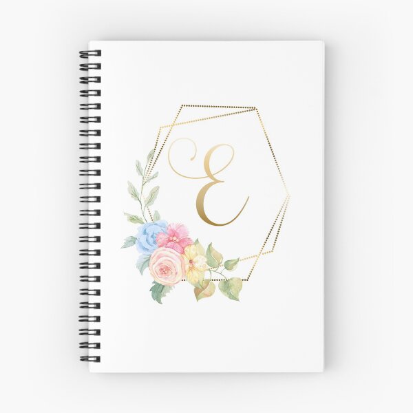 Aperçu de l'œuvre Aquarelle florale monogramme or - lettre E créée et vendue par Grafixmom.