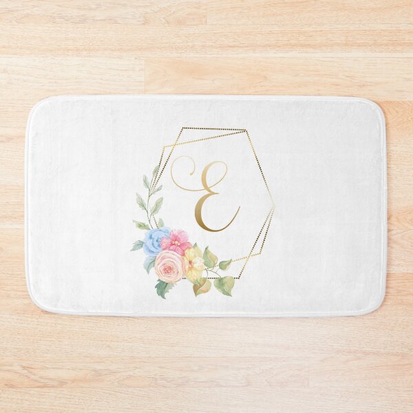 Item preview, Watercolor Floral Gold Monogram - Letter E designed and sold by Grafixmom.