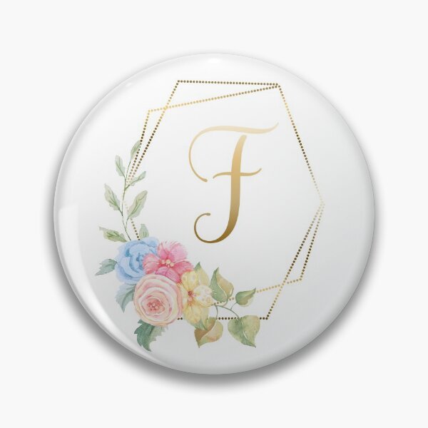 Item preview, Watercolor Floral Gold Monogram - Letter F designed and sold by Grafixmom.