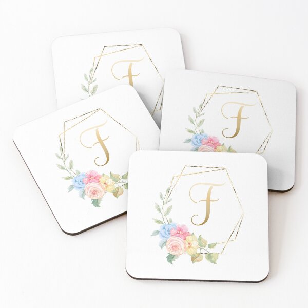 Item preview, Watercolor Floral Gold Monogram - Letter F designed and sold by Grafixmom.