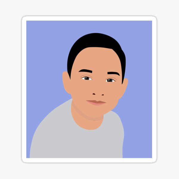 Young Boy with Blue Background Sticker