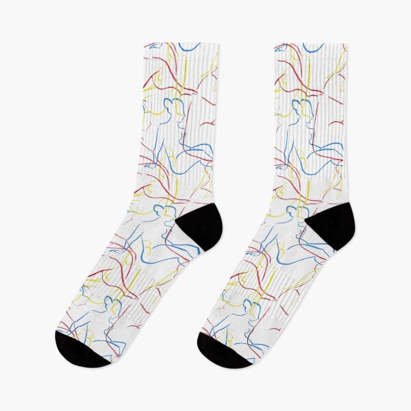 Item preview, Linear Nudes in Primary Colors designed and sold by Amanda Laurel Atkins.