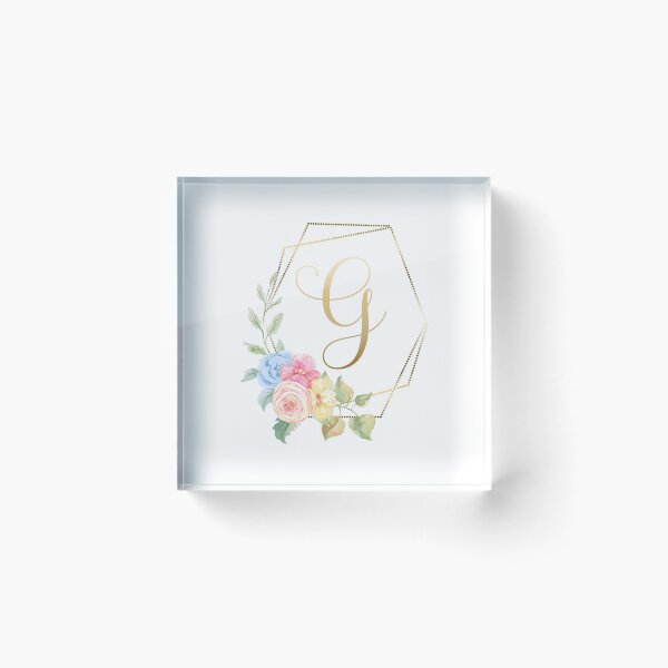Item preview, Watercolor Floral Gold Monogram - Letter G designed and sold by Grafixmom.