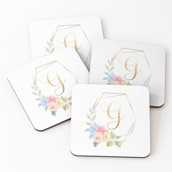 Item preview, Watercolor Floral Gold Monogram - Letter G designed and sold by Grafixmom.