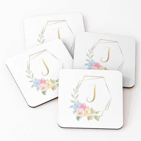 Item preview, Watercolor Floral Gold Monogram - Letter I designed and sold by Grafixmom.
