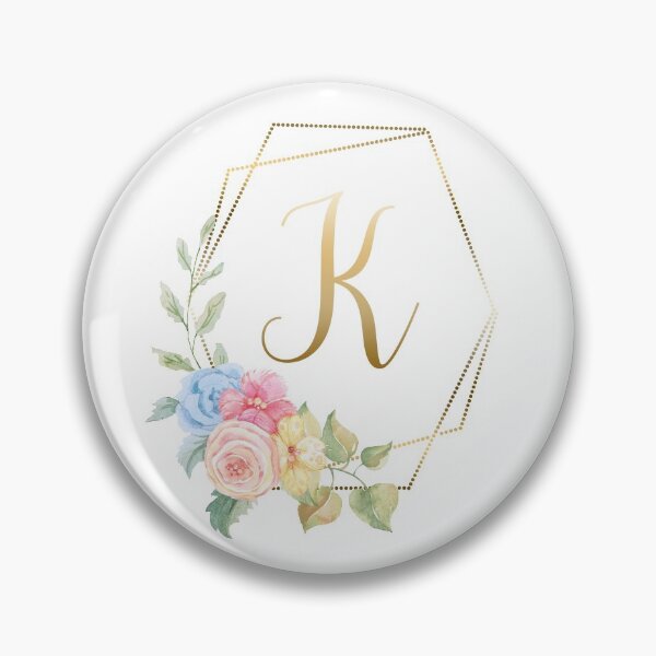 Item preview, Watercolor Floral Gold Monogram - Letter K designed and sold by Grafixmom.