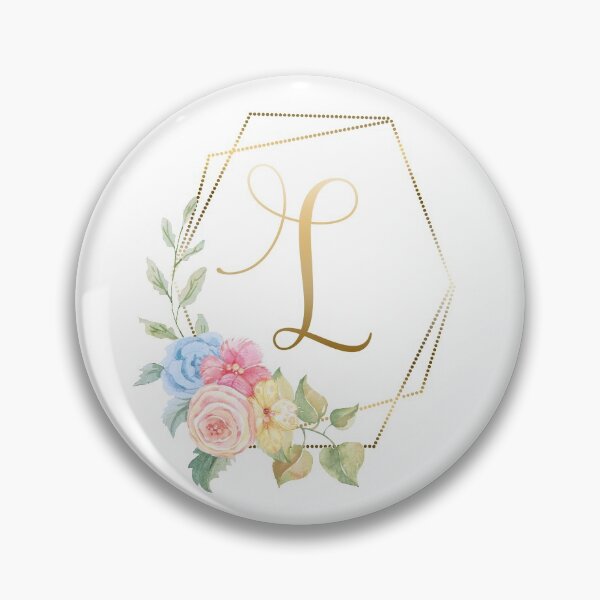 Item preview, Watercolor Floral Gold Monogram - Letter L designed and sold by Grafixmom.