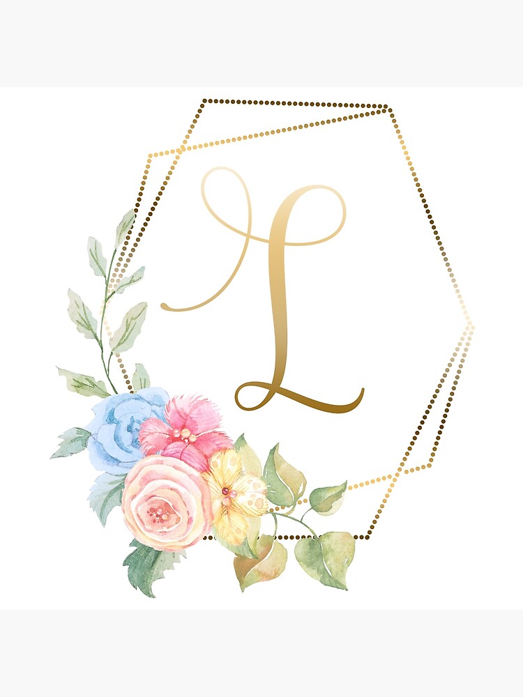 Letter A Rose Gold Flower Monogram  Canvas Print for Sale by