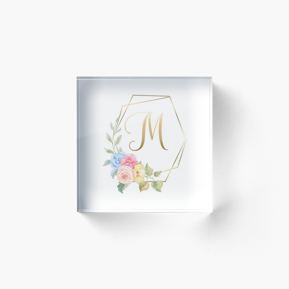 Floral Watercolor Monogram M Letter Graphic by creative_design · Creative  Fabrica