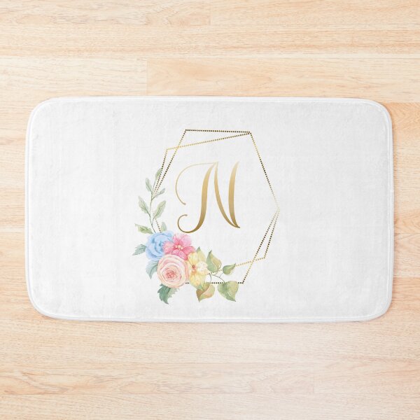 Item preview, Watercolor Floral Gold Monogram - Letter N designed and sold by Grafixmom.