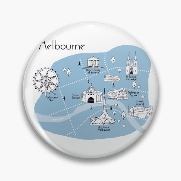 Item preview, Mapa de Melbourne - Azul designed and sold by aMano-mapping.
