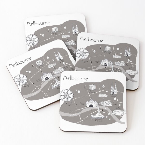 Item preview, Melbourne Map - Grey designed and sold by aMano-mapping.