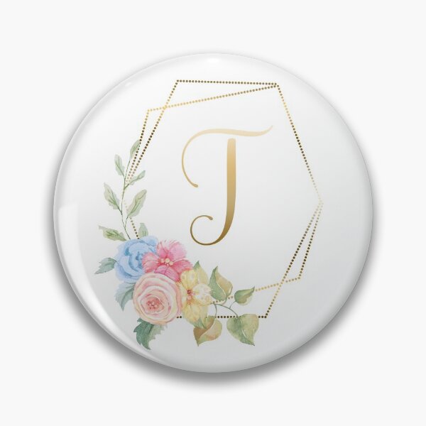 Item preview, Watercolor Floral Gold Monogram - Letter T designed and sold by Grafixmom.