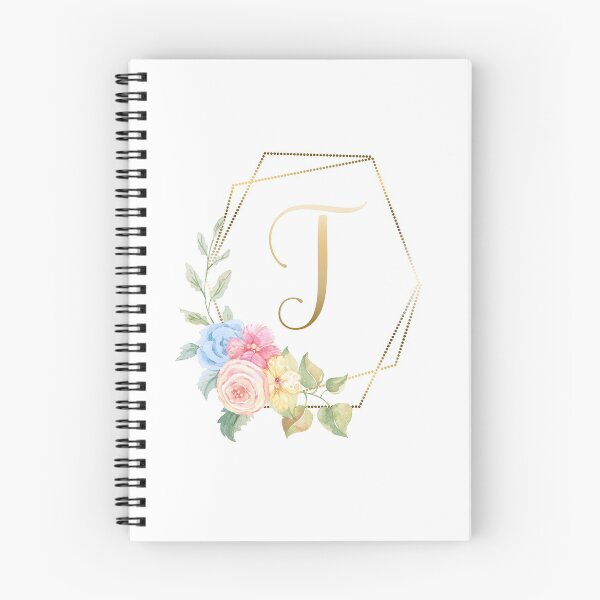 Item preview, Watercolor Floral Gold Monogram - Letter T designed and sold by Grafixmom.