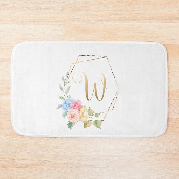 Item preview, Watercolor Floral Gold Monogram - Letter W designed and sold by Grafixmom.
