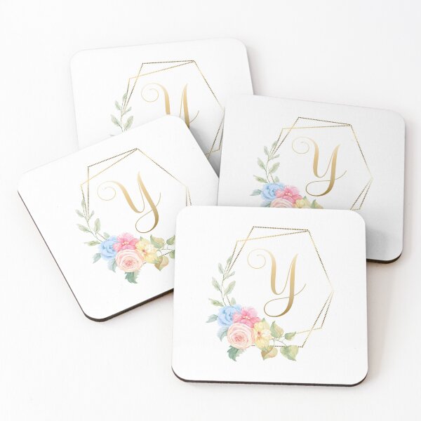 Item preview, Watercolor Floral Gold Monogram - Letter Y designed and sold by Grafixmom.