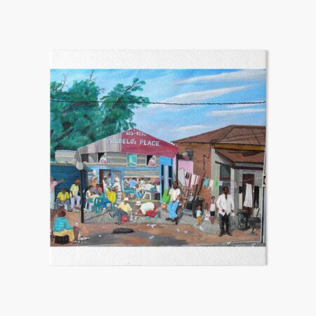 Tommy Machaba - Over at the Shebeen Art Board Print