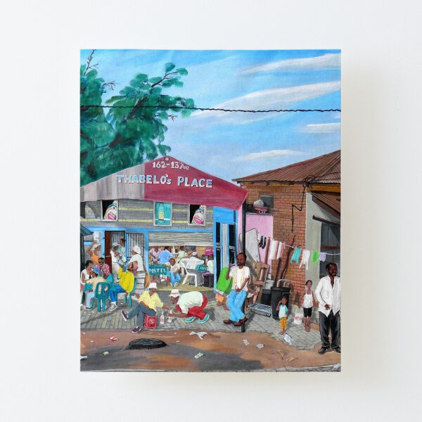 Tommy Machaba - Over at the Shebeen Canvas Mounted Print