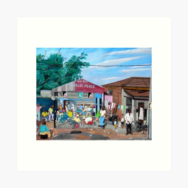 Tommy Machaba - Over at the Shebeen Art Print