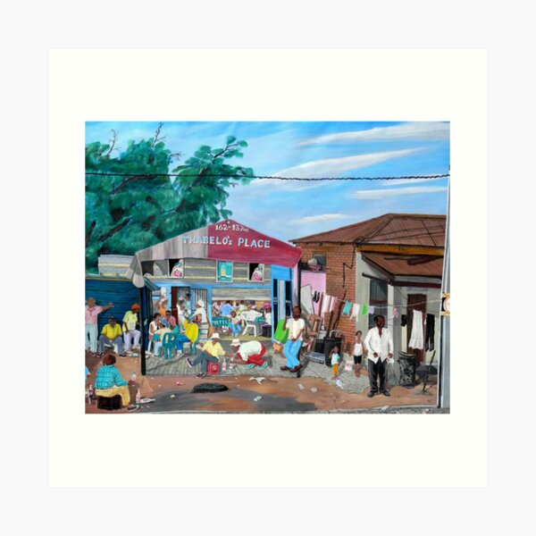 Tommy Machaba - Over at the Shebeen Art Print