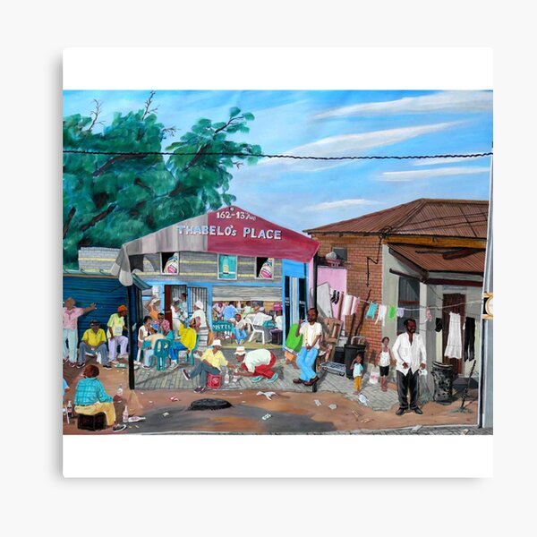 Tommy Machaba - Over at the Shebeen Canvas Print
