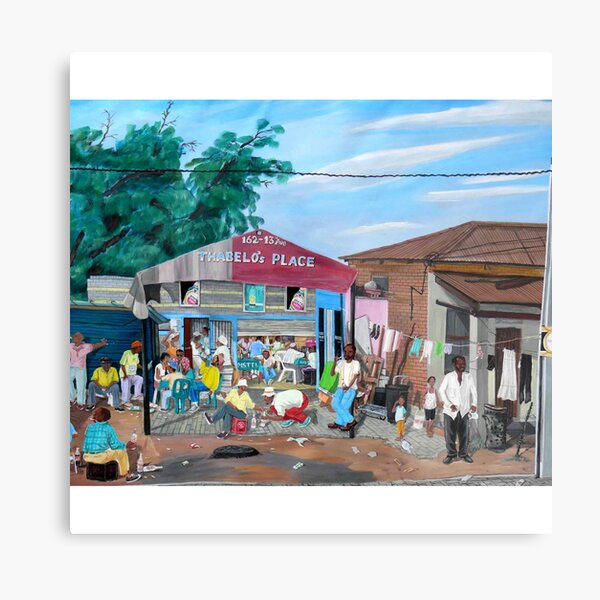 Tommy Machaba - Over at the Shebeen Metal Print