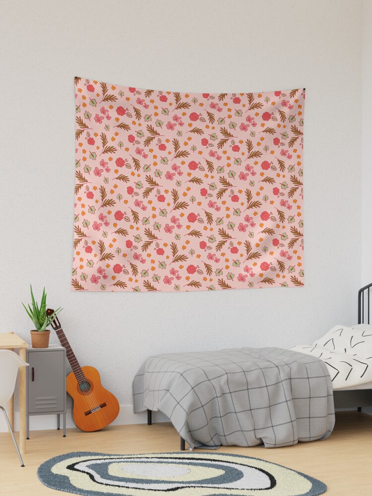 hello kitty floral pattern Tapestry for Sale by haleywrose