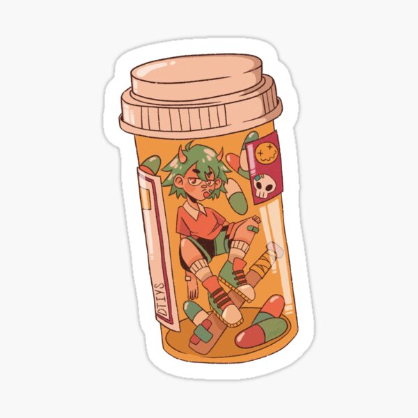pill bottle boy Sticker
