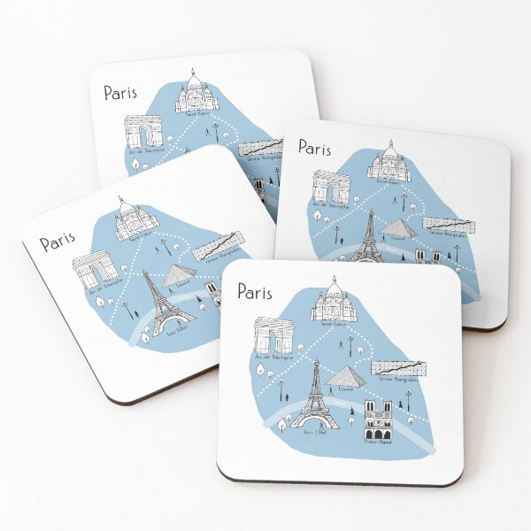 Aperçu de l'œuvre Carte de Paris - Bleu créée et vendue par aMano-mapping.