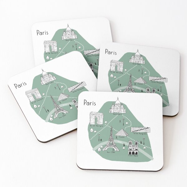 Aperçu de l'œuvre Carte de Paris - Vert créée et vendue par aMano-mapping.