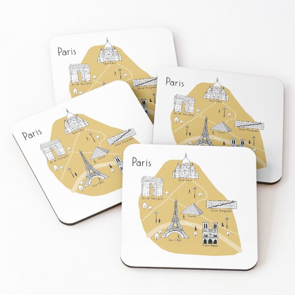 Aperçu de l'œuvre Carte de Paris - jaune créée et vendue par aMano-mapping.