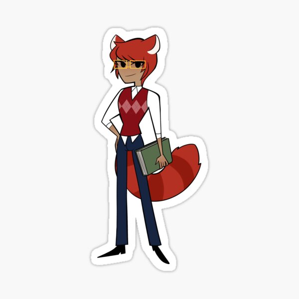 Red Panda Librarian Caro Formal Sticker