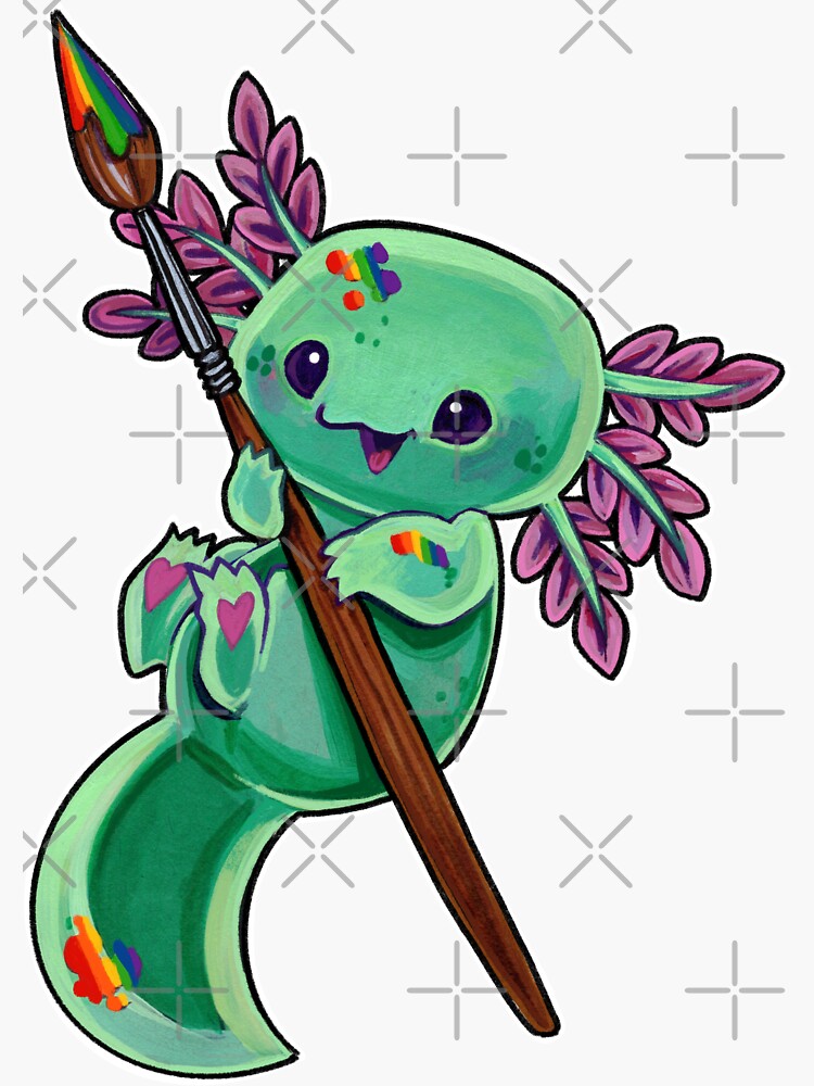 Rainbow axolotl by ArtOfBianca