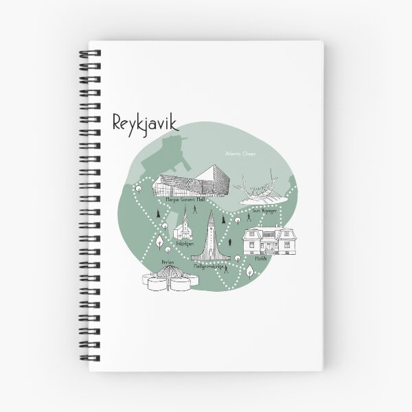 Artikelvorschau, Reykjavik Karte - Grün entworfen und verkauft von aMano-mapping.