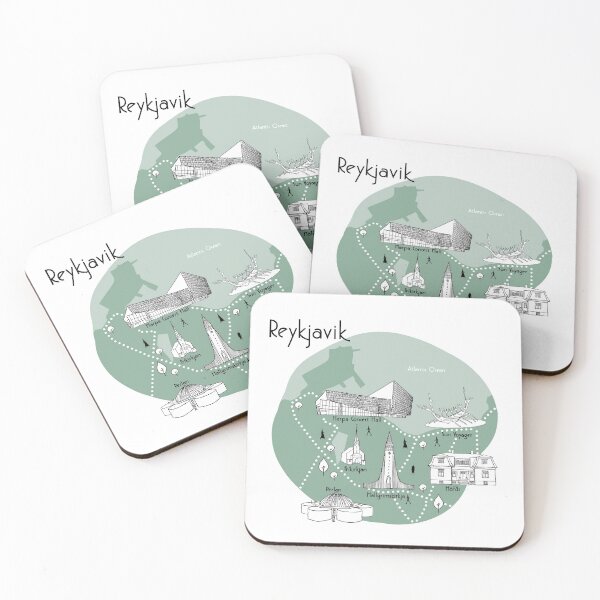 Item preview, Reykjavik Map - Green designed and sold by aMano-mapping.