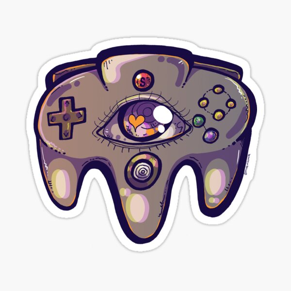 Retro Pastel Eyed Controller Sticker