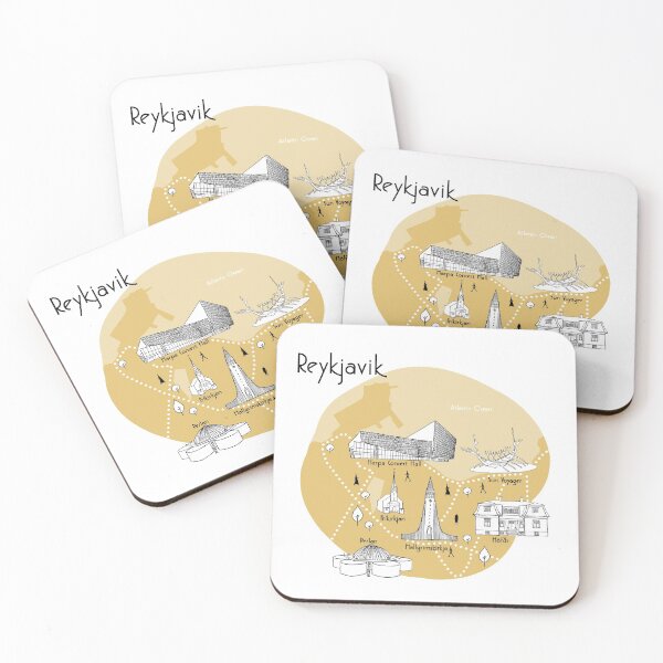 Item preview, Reykjavik Map - Yellow designed and sold by aMano-mapping.