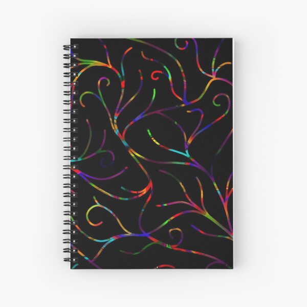 Black Velvet, Rainbow Vines Spiral Notebook