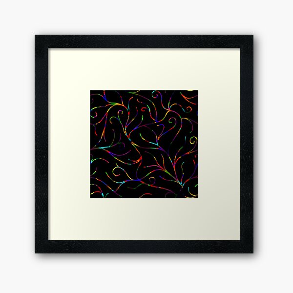 Black Velvet, Rainbow Vines Framed Art Print