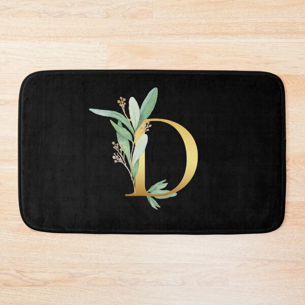 Item preview, Floral Gold Monogram D - Letter Art Black designed and sold by MysticMagpie.
