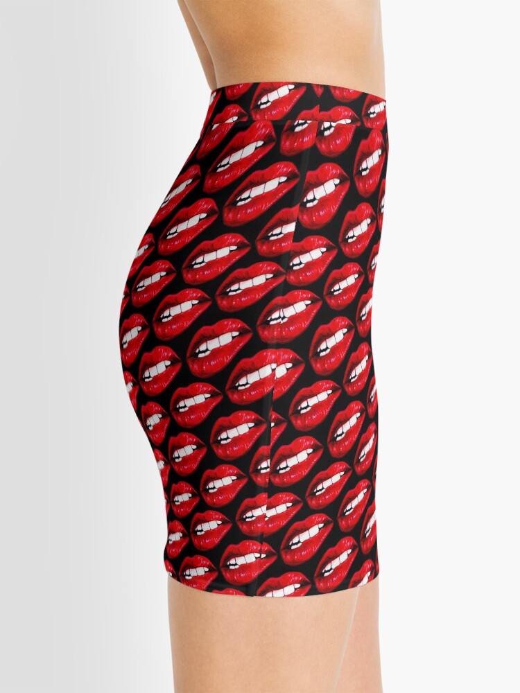 Alternate view of Lip Pattern - Black Mini Skirt