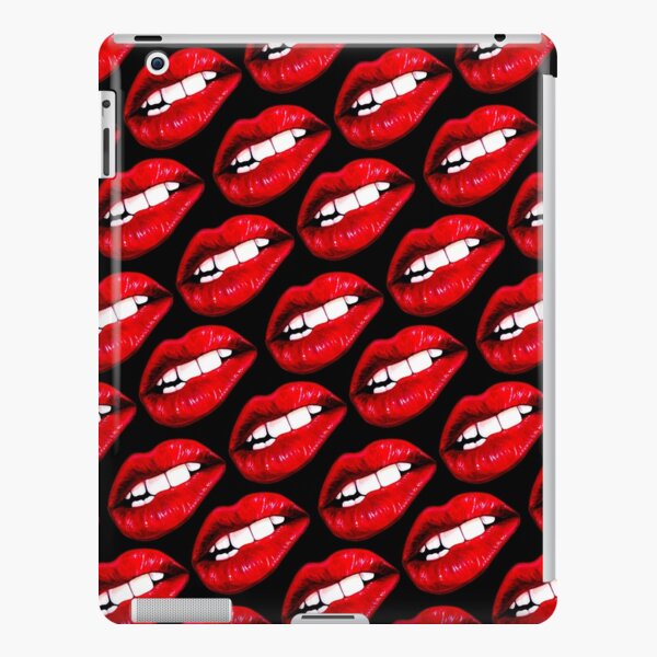 Lip Pattern - Black iPad Snap Case