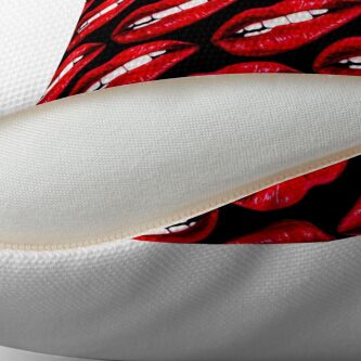Alternate view of Lip Pattern - Black Floor Pillow