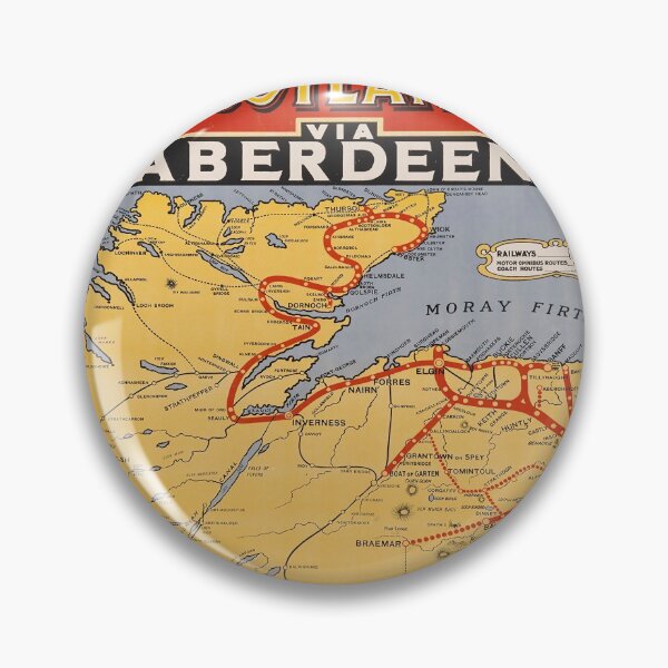 Item preview, North Scotland via Aberdeen vintage travel poster designed and sold by stickart-marek.