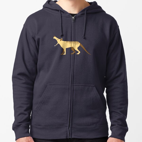 EXTINCT: Thylacine (Tasmanian Tiger) Zipped Hoodie