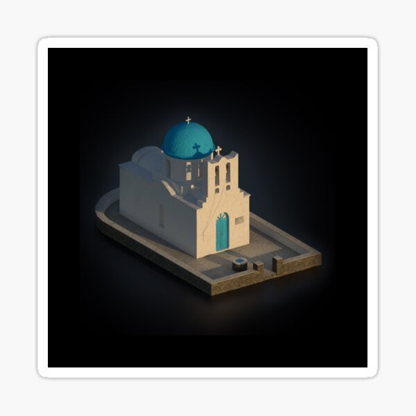 Item preview, Greek orthodox church 3D illustration designed and sold by am-mantilla2156.