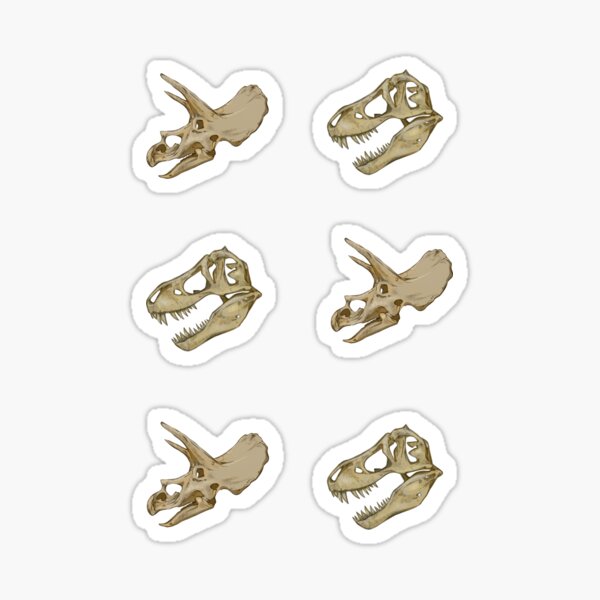 Dinosaur Skulls - The Cretaceous duo (Pattern) Sticker