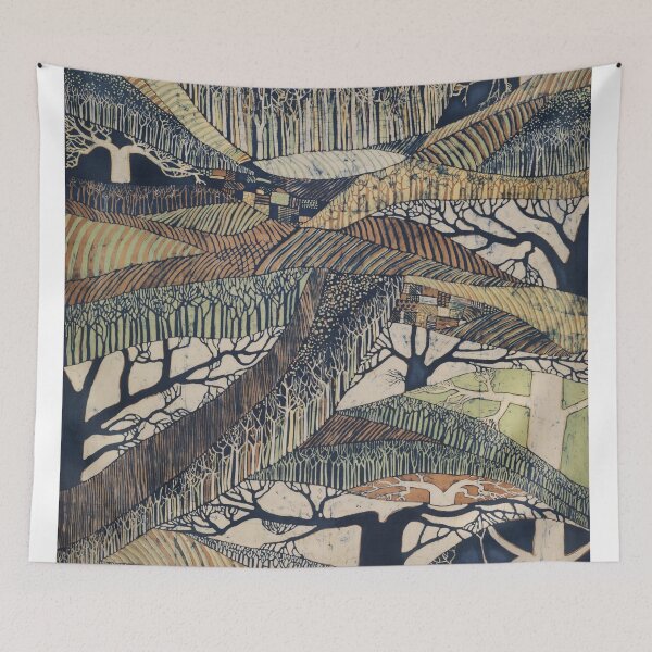 Item preview, Marching Trees 1970's Batik designed and sold by DorteC.
