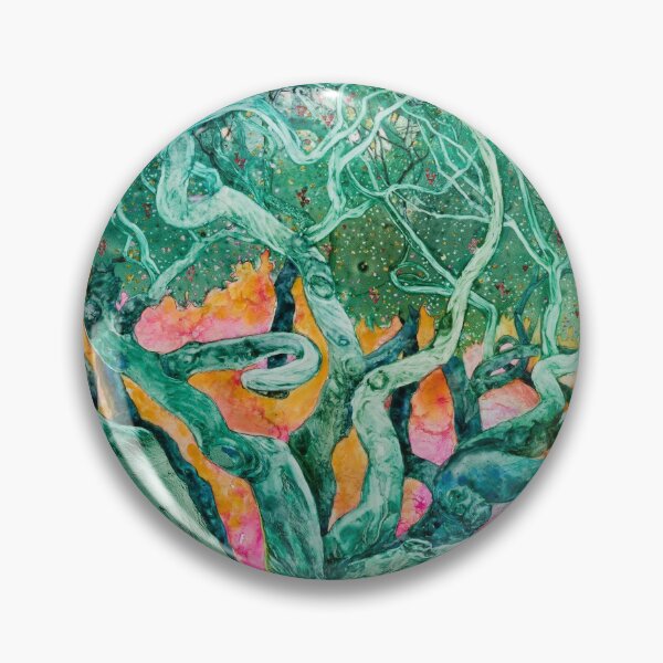 Item preview, Tangled: Emerald Tree with Pink and Orange Sunrise Background designed and sold by DorteC.