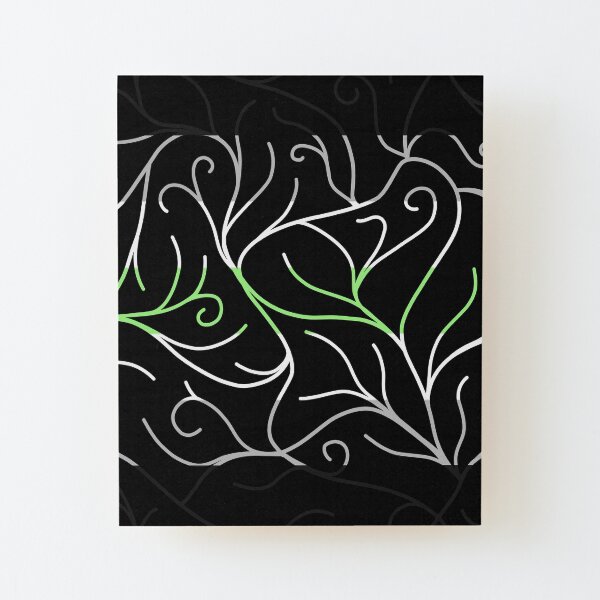 Black Velvet, Agender Flag Vines Wood Mounted Print